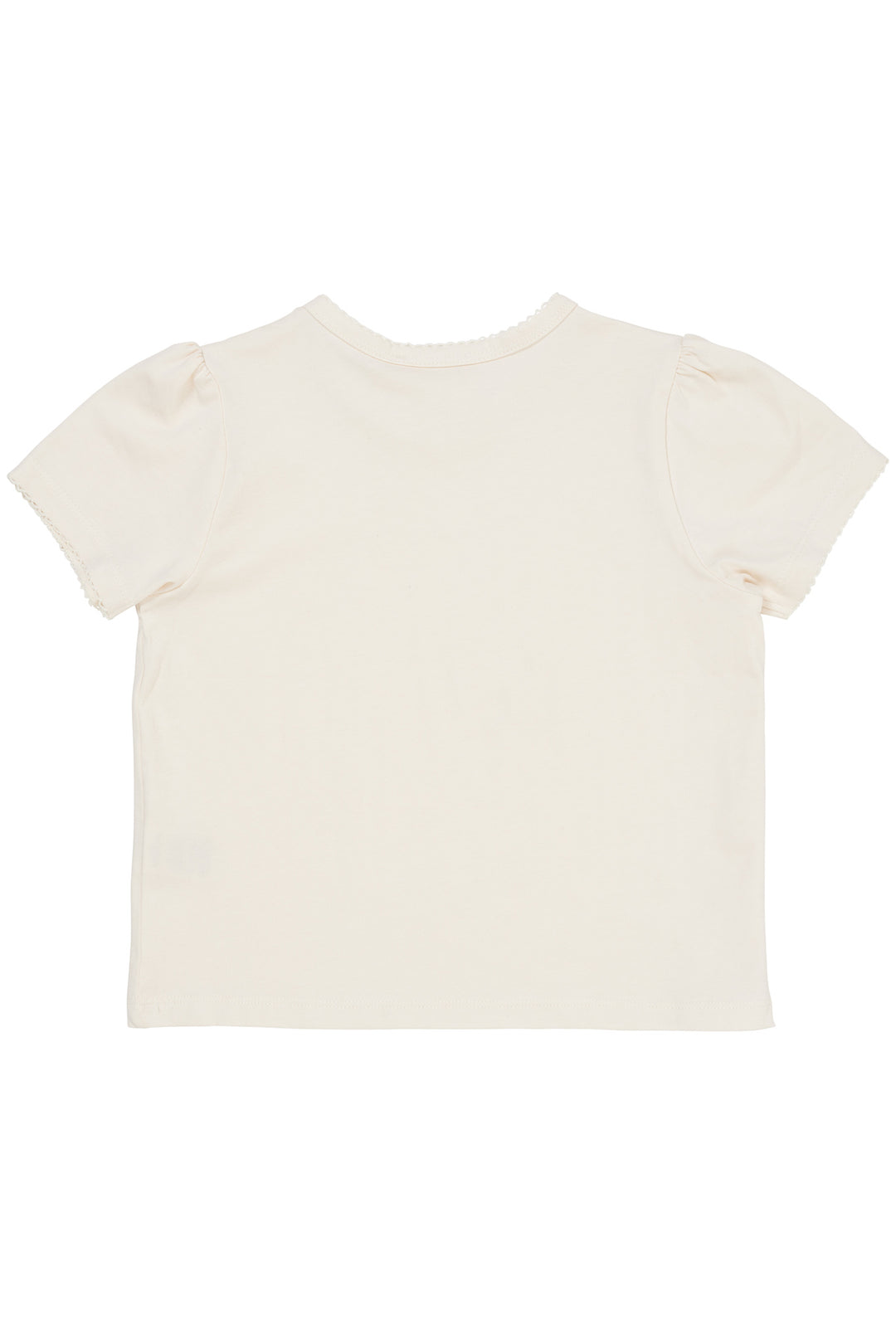 T-SHIRT W. RUFFLE SLEEVES - CREAM