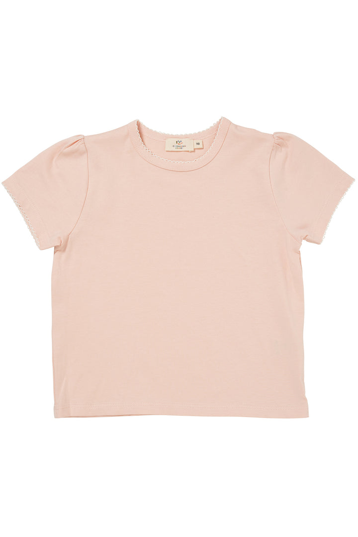 T-SHIRT W. RUFFLE SLEEVES - DUSTY ROSE