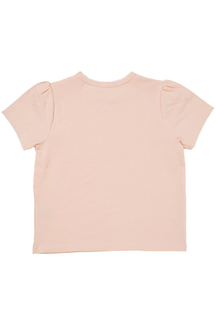 T-SHIRT W. RUFFLE SLEEVES - DUSTY ROSE