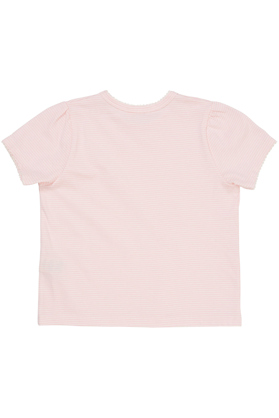 STRIPED T-SHIRT W. RUFFLE SLEEVES - BALLERINA/CREAM STRIPE