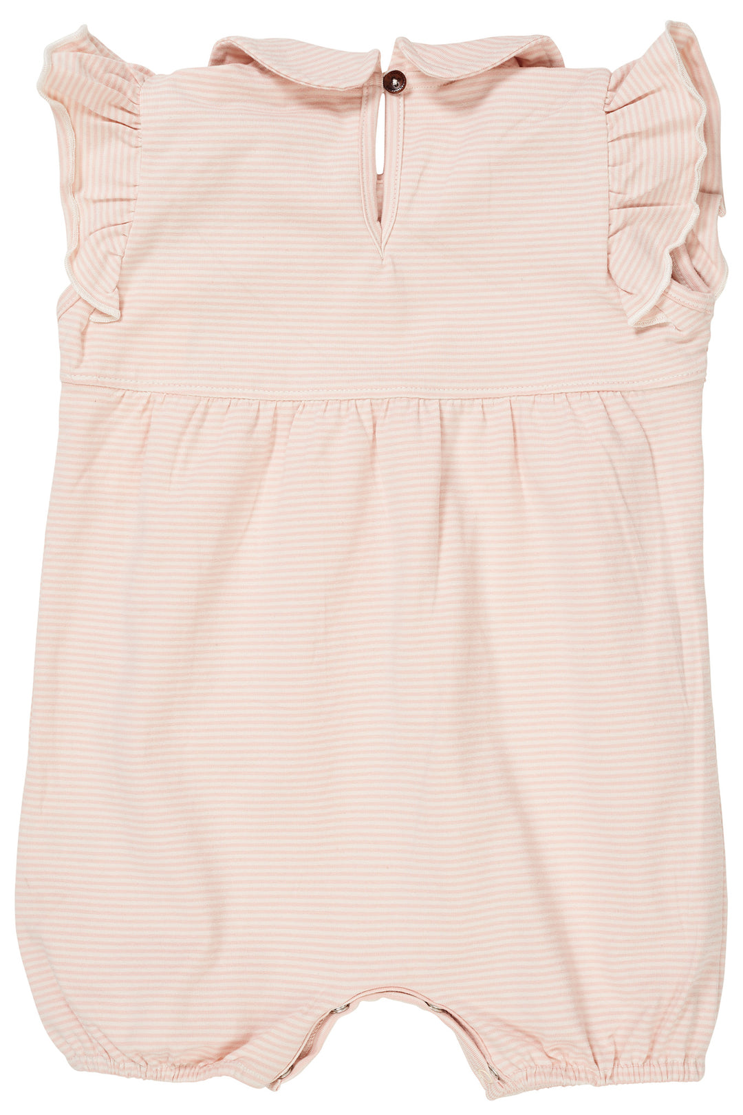 STRIPED GIRLY ROMPER W. EMBROIDERY - DUSTY ROSE/CREAM STRIPE