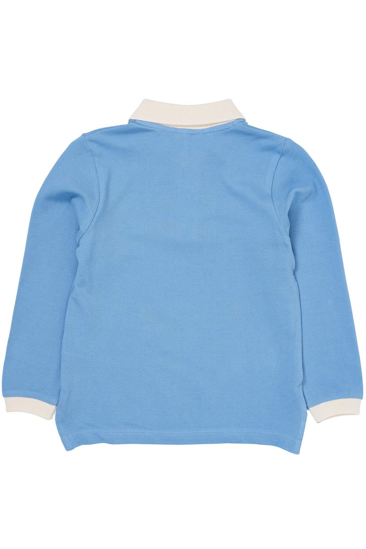 PIQUE LS POLOSHIRT W. SLIT - SKY BLUE COMB