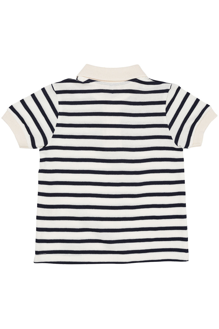 PIQUE STRIPE POLOSHIRT W. SS - NAVY STRIPE