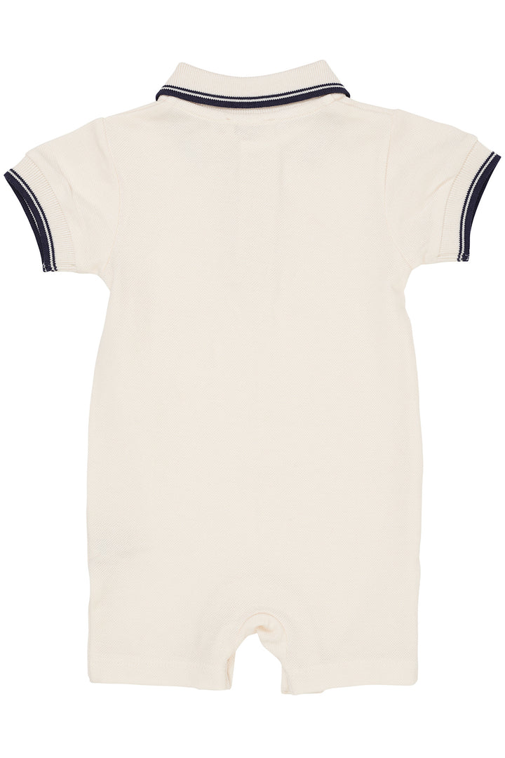 PIQUE POLO ROMPER - CREAM COMB