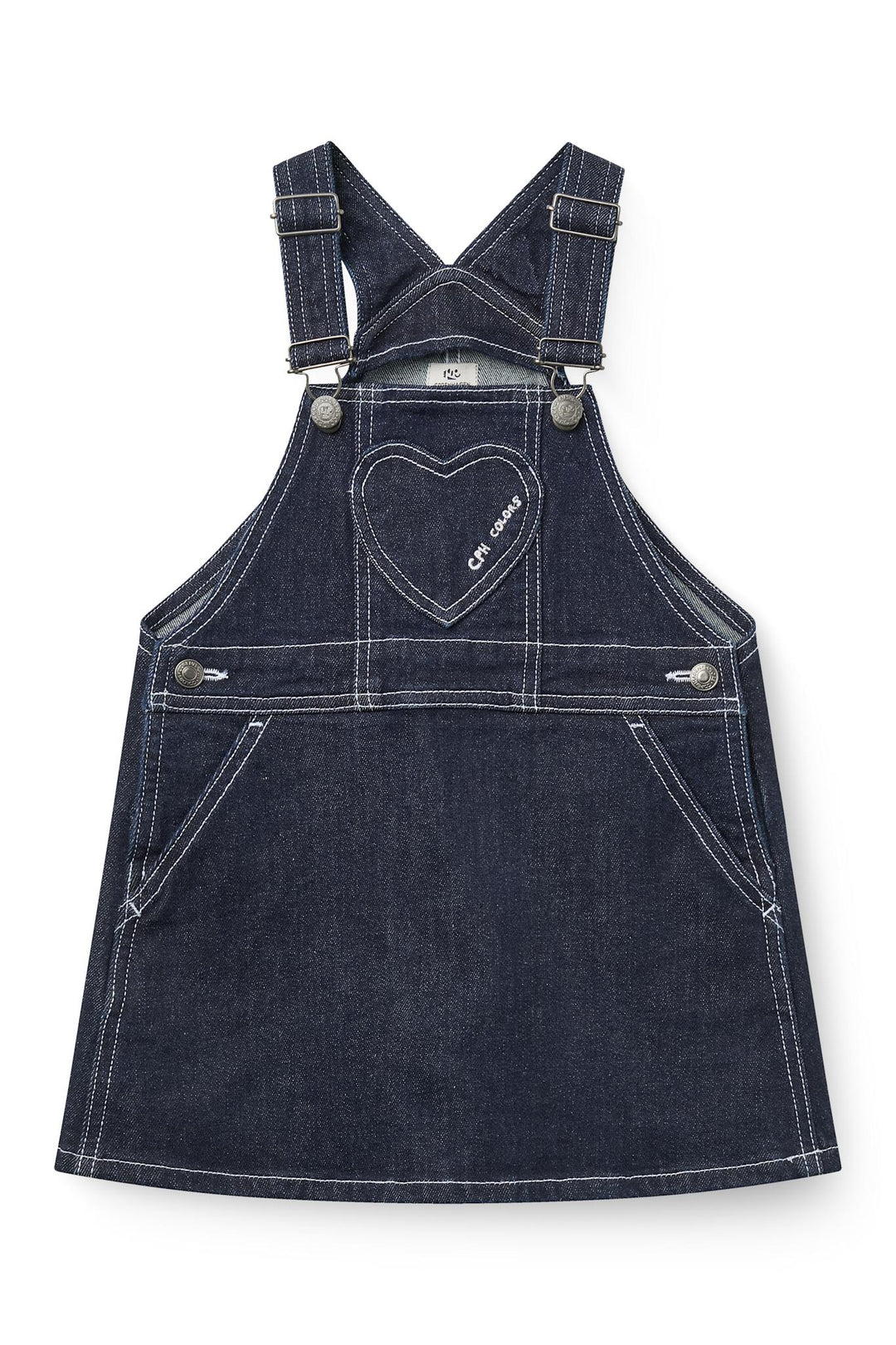Organic Denim Spencer Dress w. Heart Pocket - Raw Denim