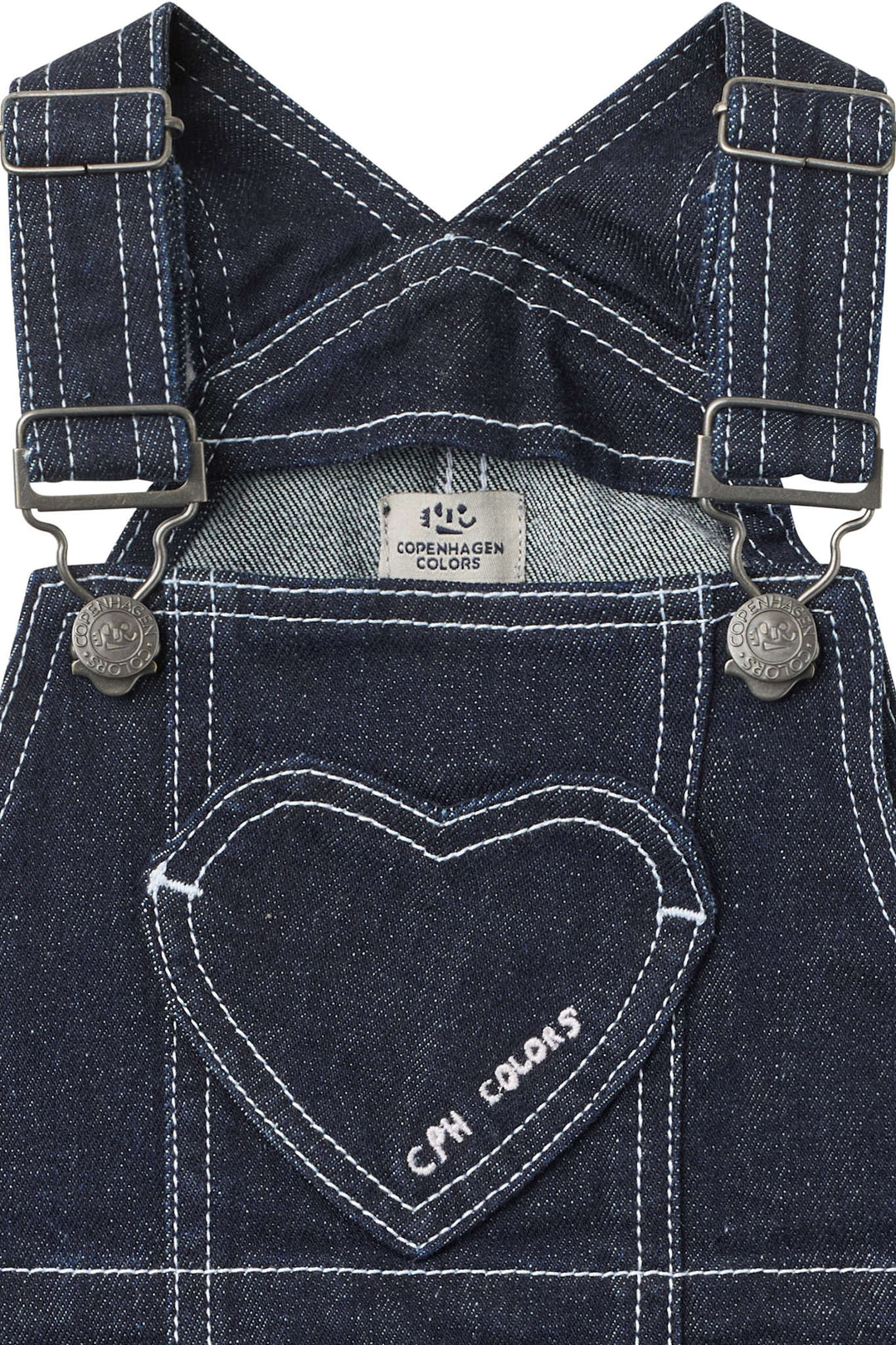 Organic Denim Spencer Dress w. Heart Pocket - Raw Denim