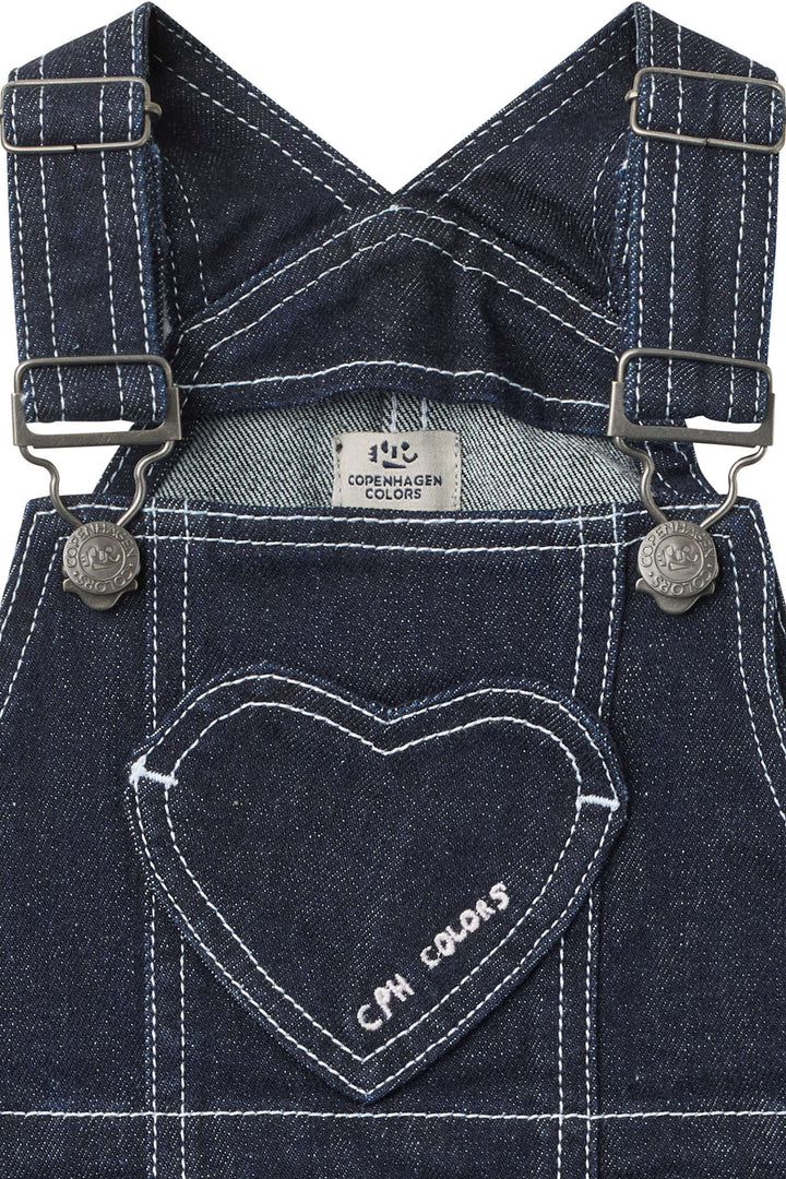 Organic Denim Spencer Dress w. Heart Pocket - Raw Denim