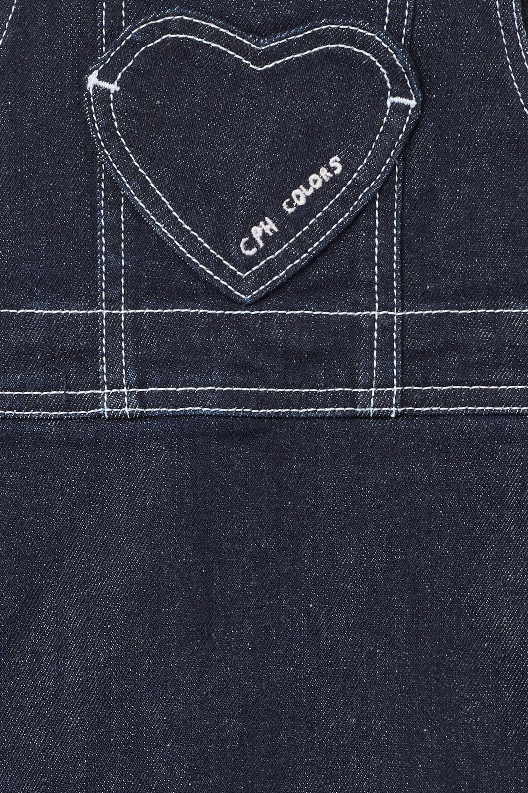 Organic Denim Spencer Dress w. Heart Pocket - Raw Denim