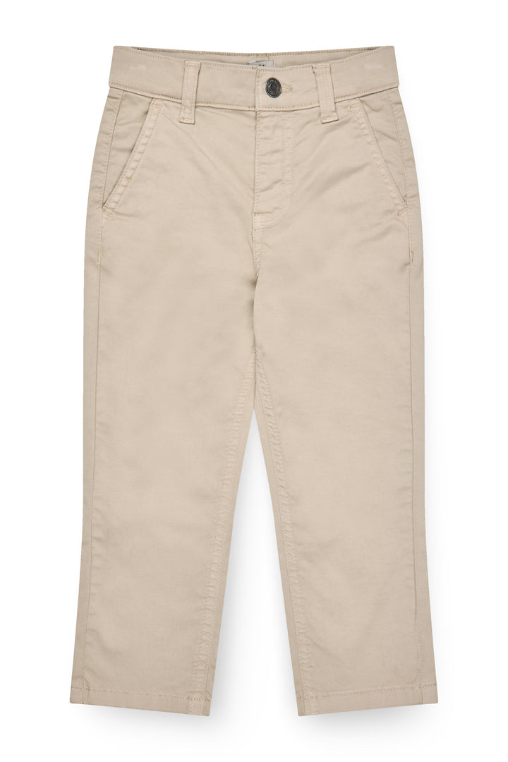 Silky Twill Chino Pants - With Stretch - Beige