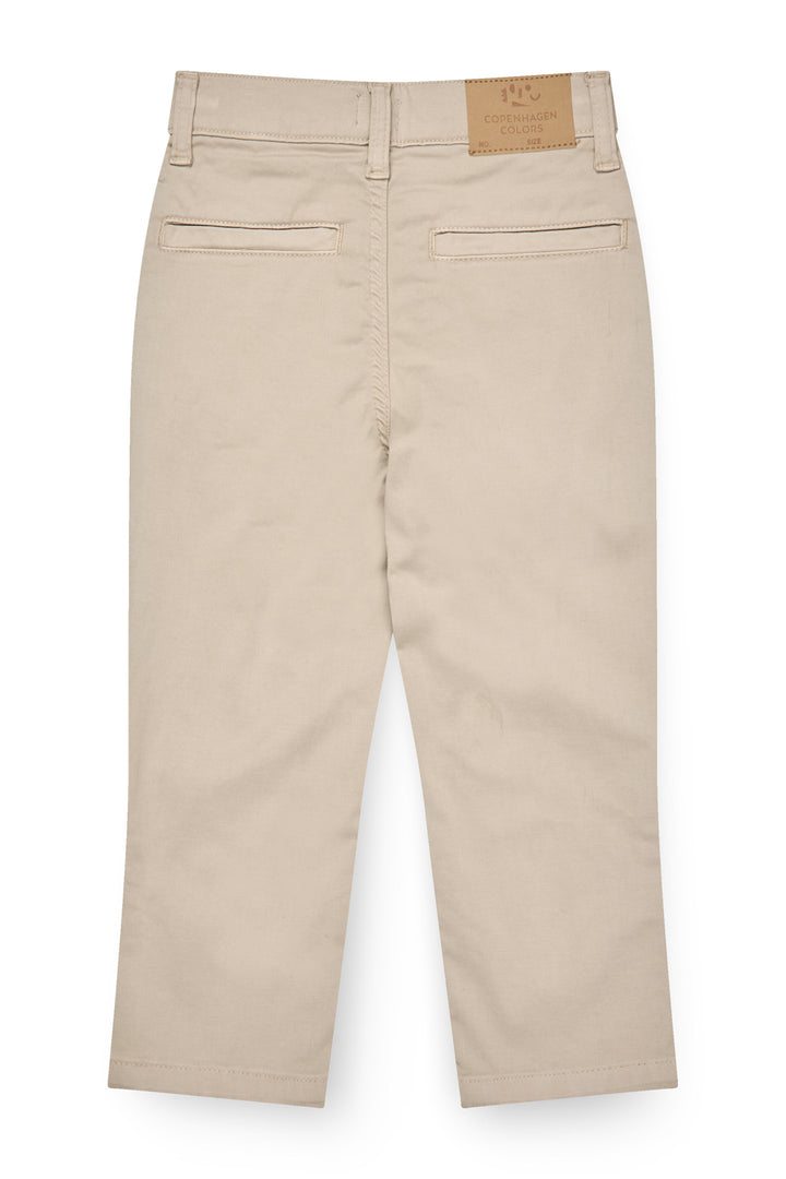 Silky Twill Chino Pants - With Stretch - Beige