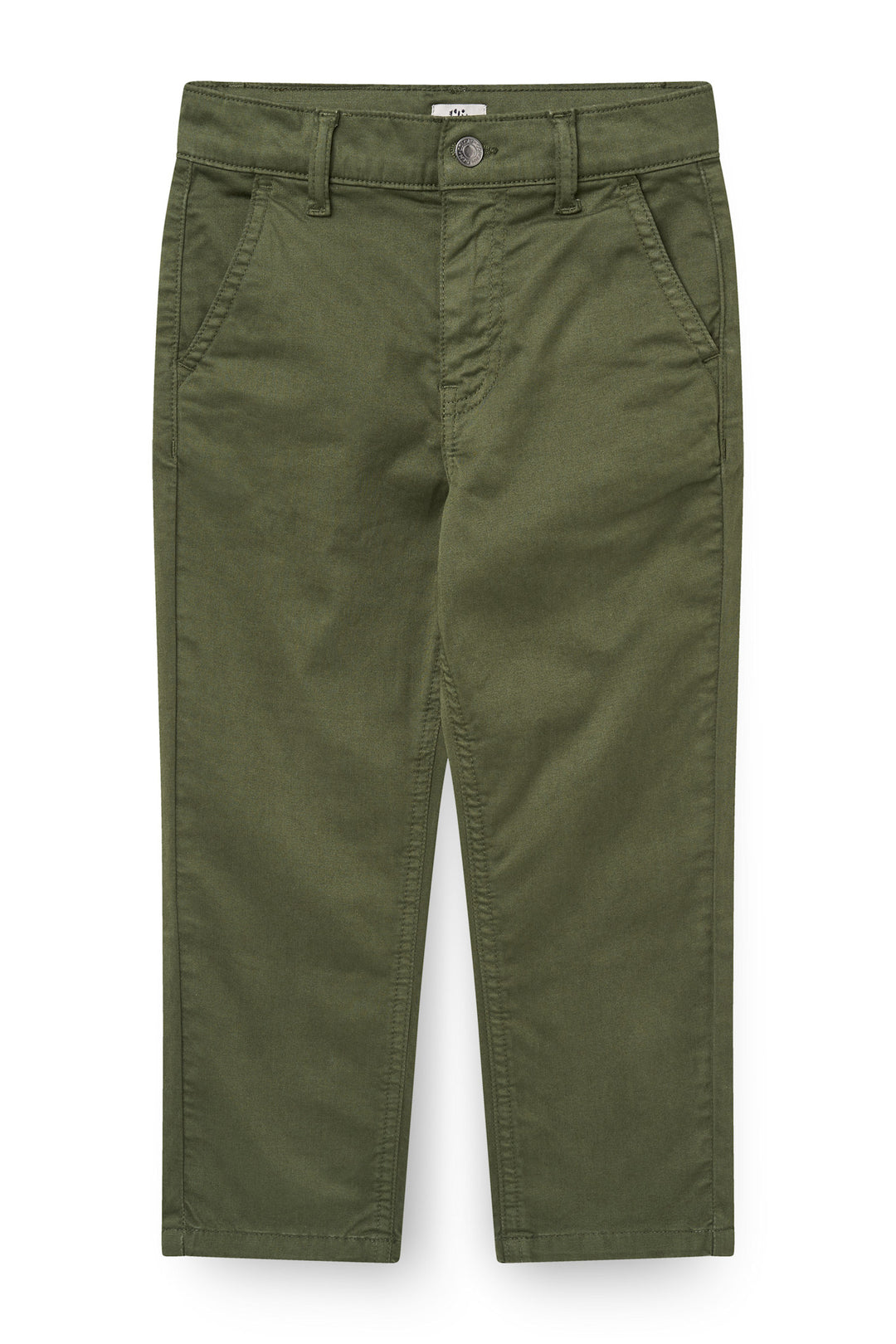 Silky Twill Chino Pants - With Stretch - Dk. Green
