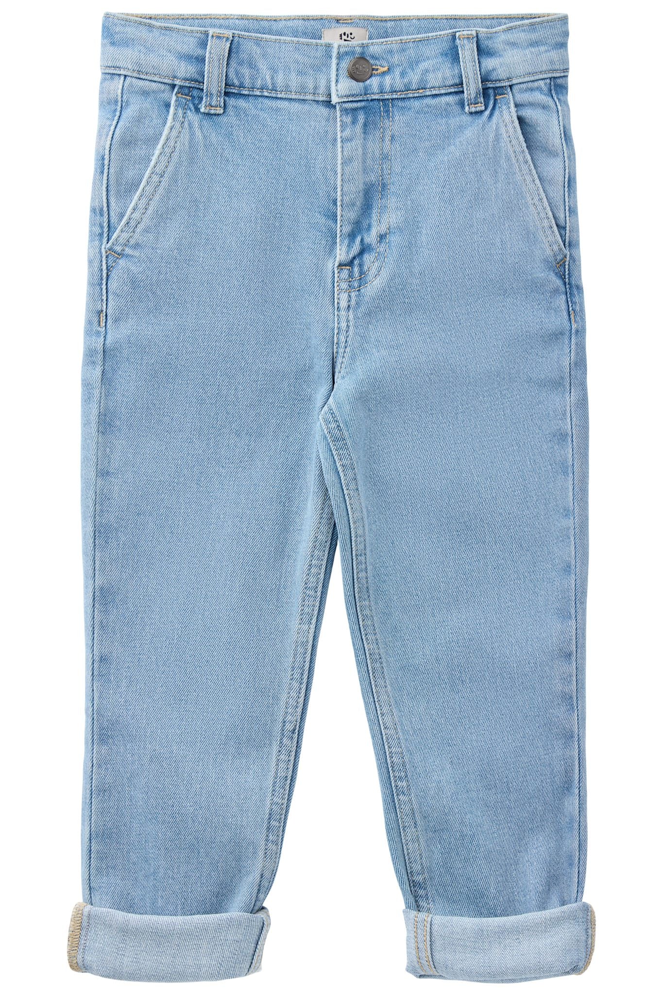 ORGANIC DENIM CHINOS PANTS - SLIM FIT - LT. BLUE WASHED