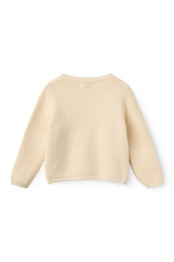 Cotton Knitted Baby cross-over cardigan - CREAM