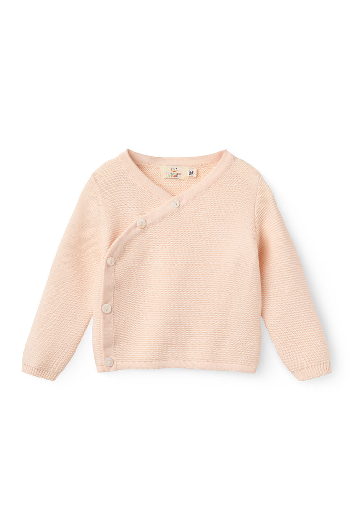 BABY CROSS-OVER CARDIGAN - SOFT PINK