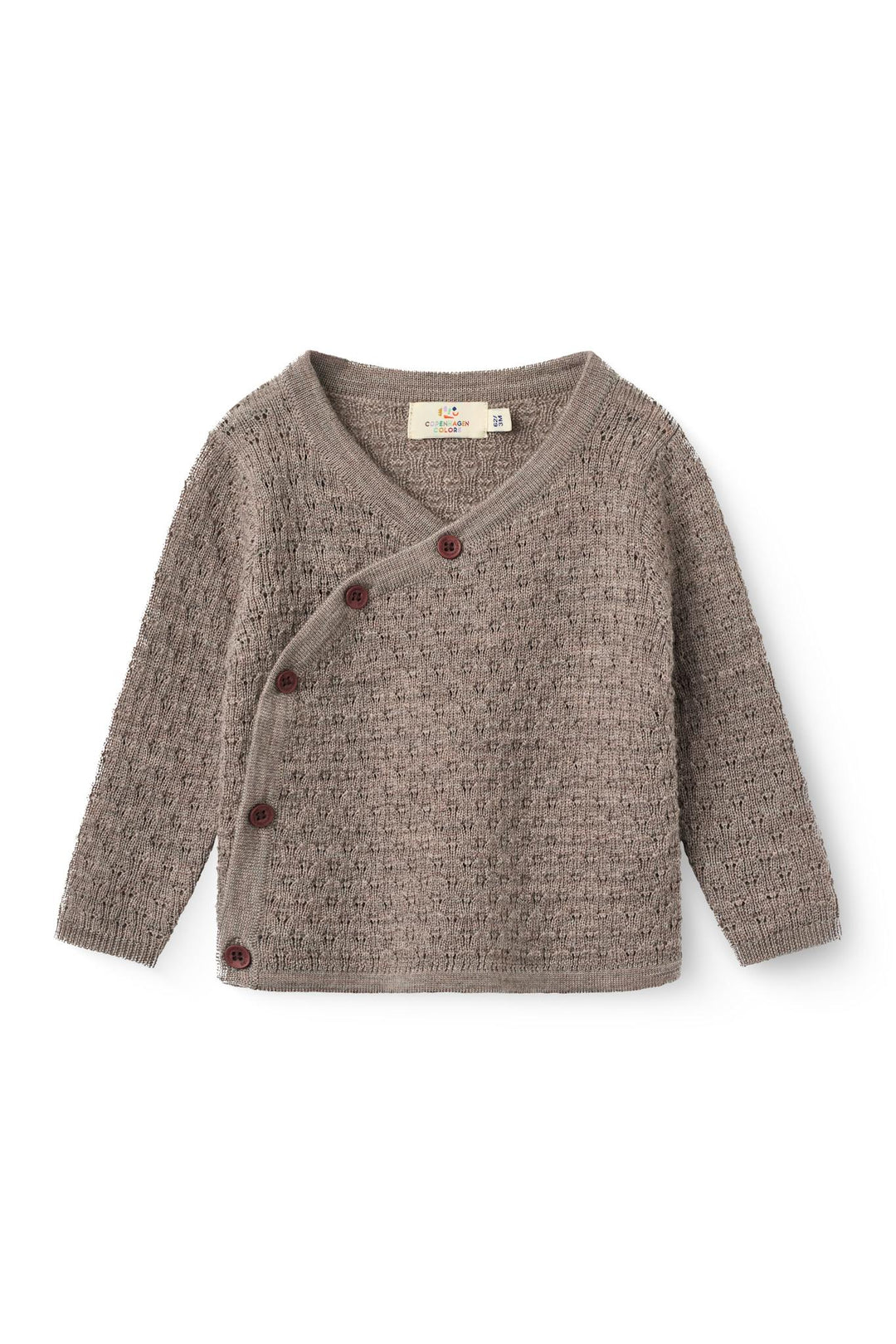 Merino Pattern Baby Cross-Over Cardigan - Natural Melange