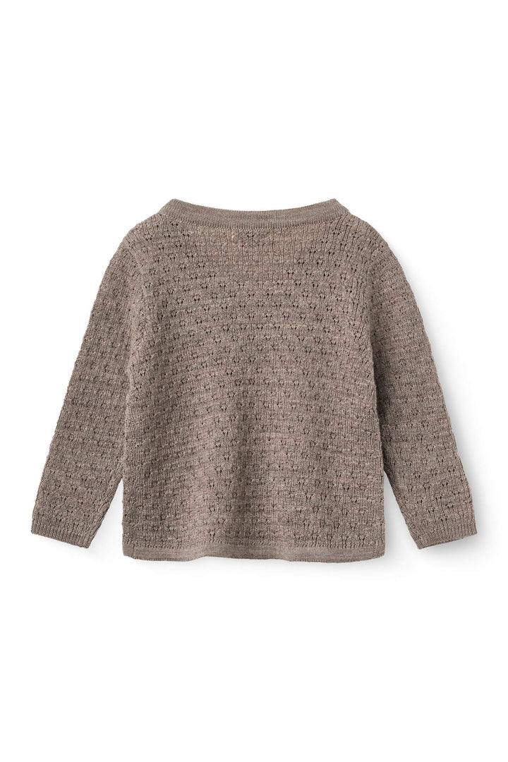 Merino Pattern Baby Cross-Over Cardigan - Natural Melange