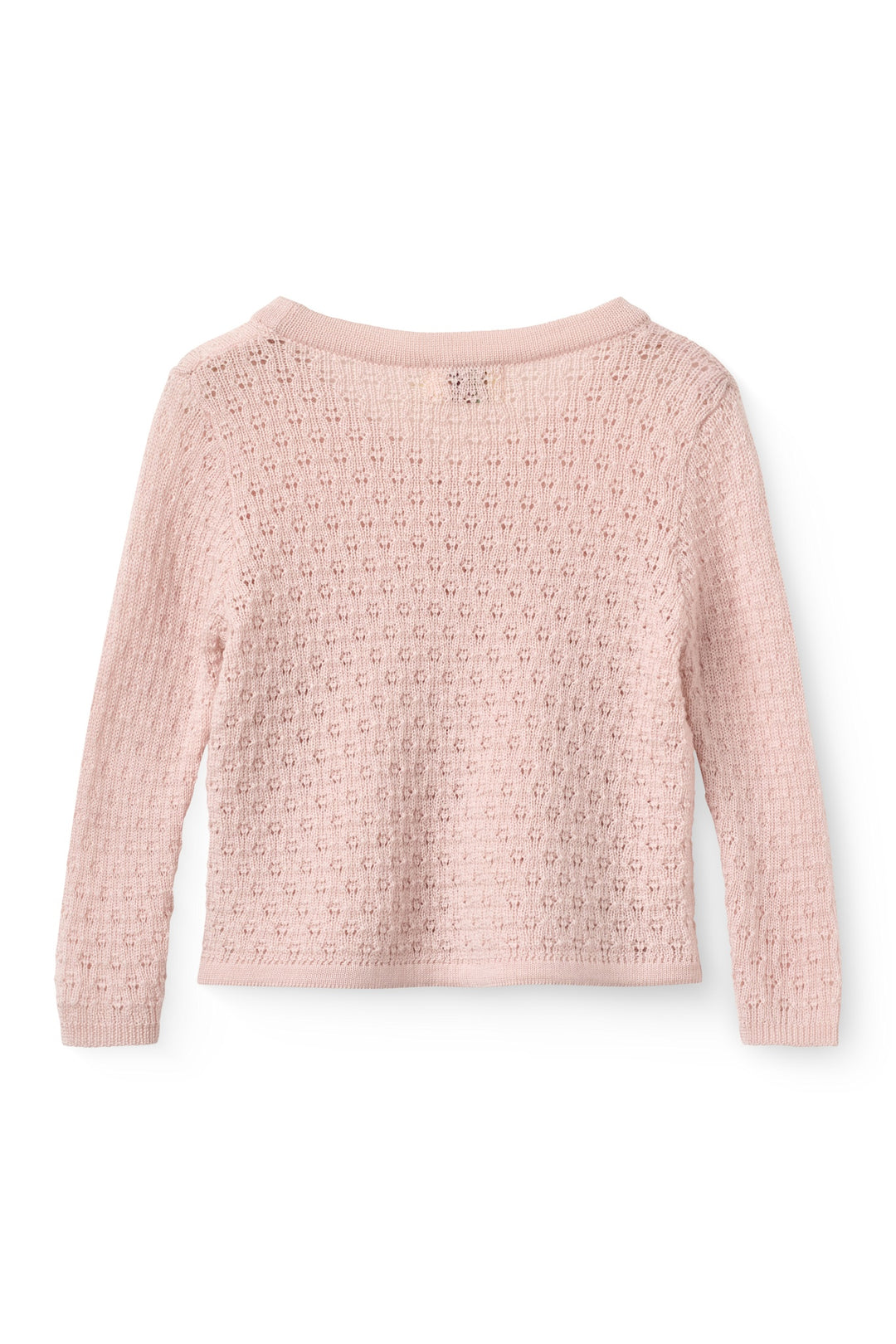 Merino Pattern Baby Cross-Over Cardigan - Soft Pink