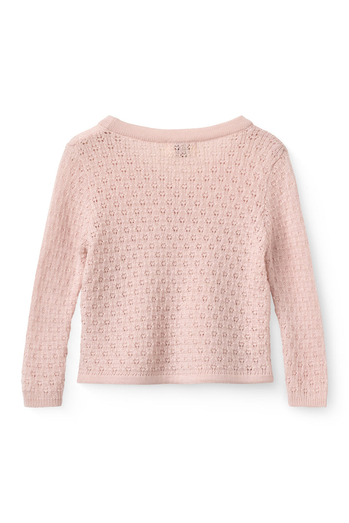 Merino Pattern Baby Cross-Over Cardigan - Soft Pink