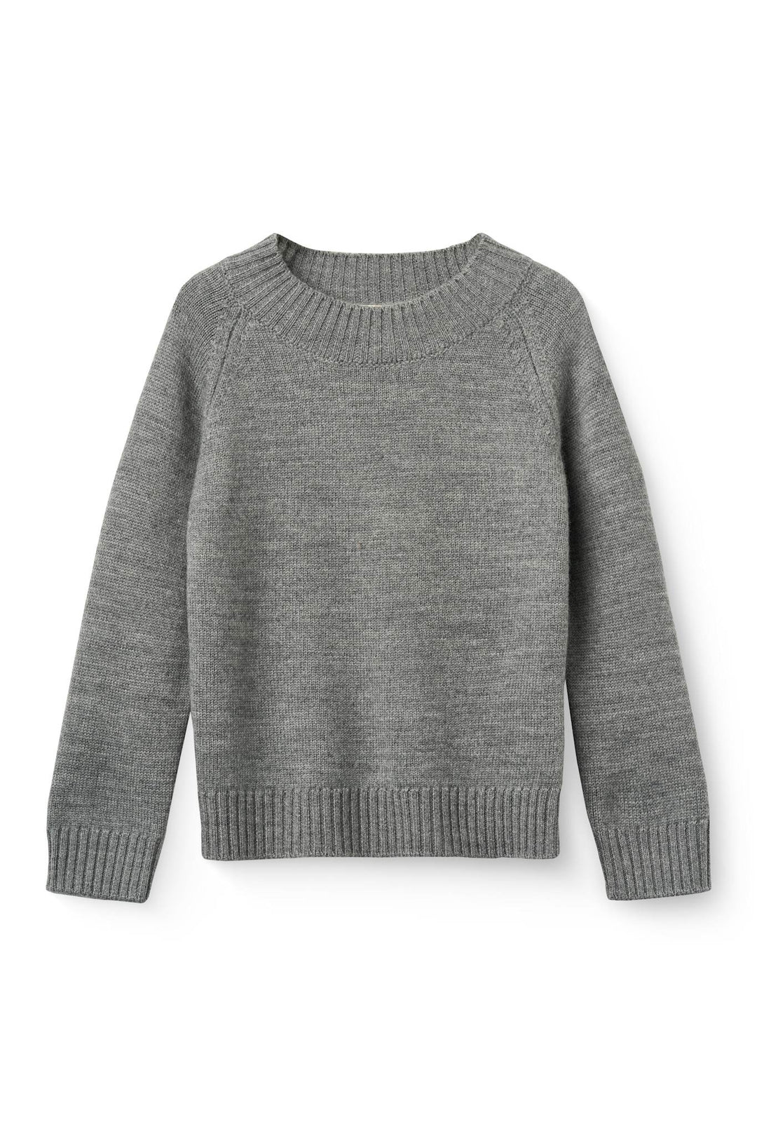 Pull Over w. Turtle Neck - Grey Mel.