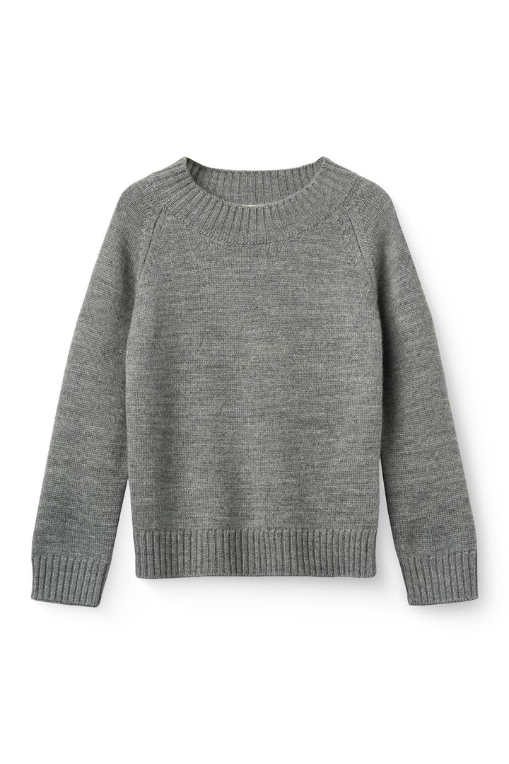 Pull Over w. Turtle Neck - Grey Mel.