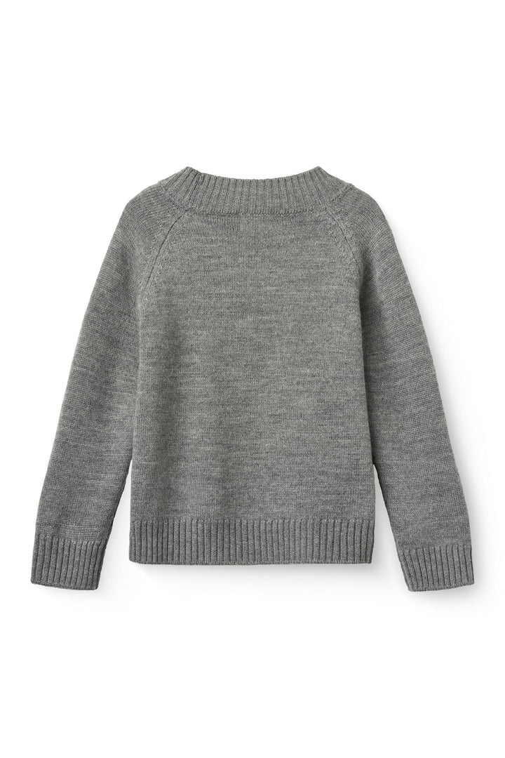 Pull Over w. Turtle Neck - Grey Mel.