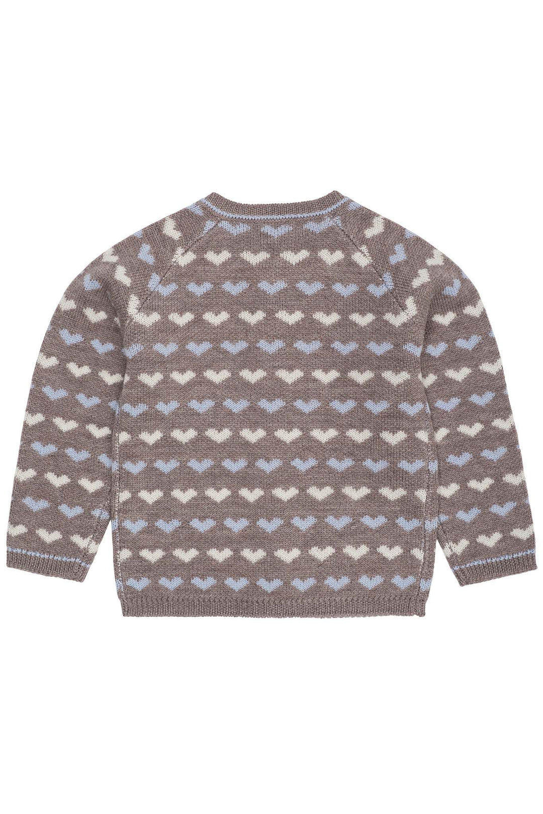 MERINO HEART CARDIGAN - NATURALMEL./DUSTY BLUE COMB