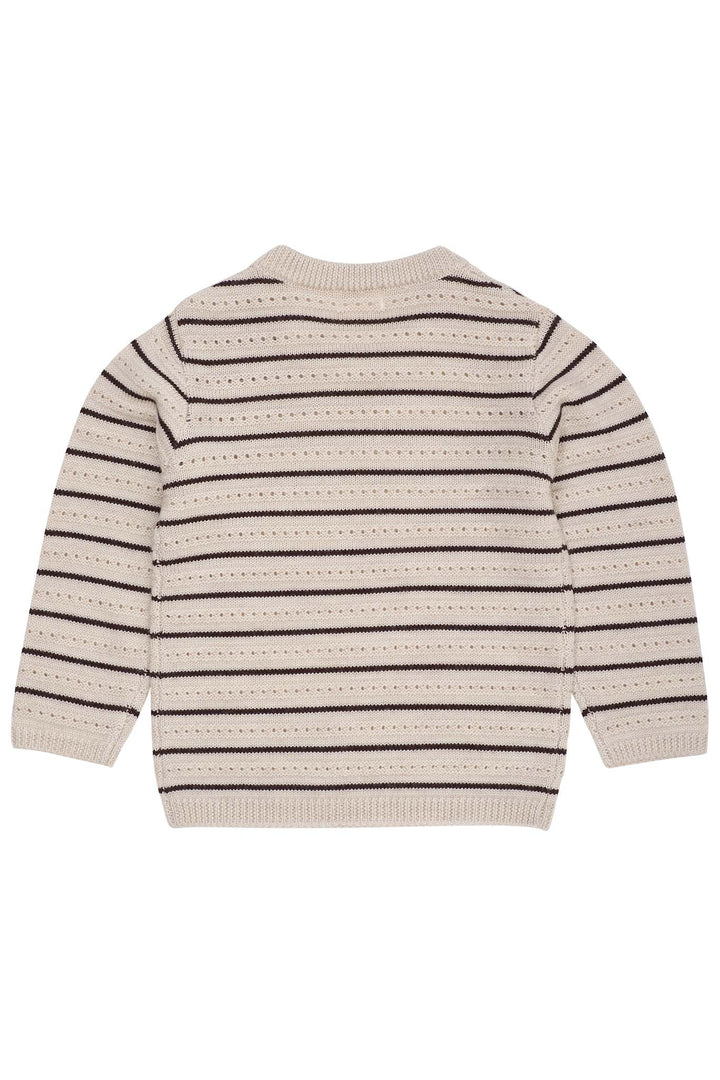 MERINO PATTERN SWEATER - PALE CREAM MEL./DK BROWN COMB