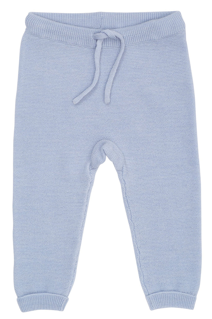 MERINO BABY LEGGINGS IN GARTER STITCH - DUSTY BLUE