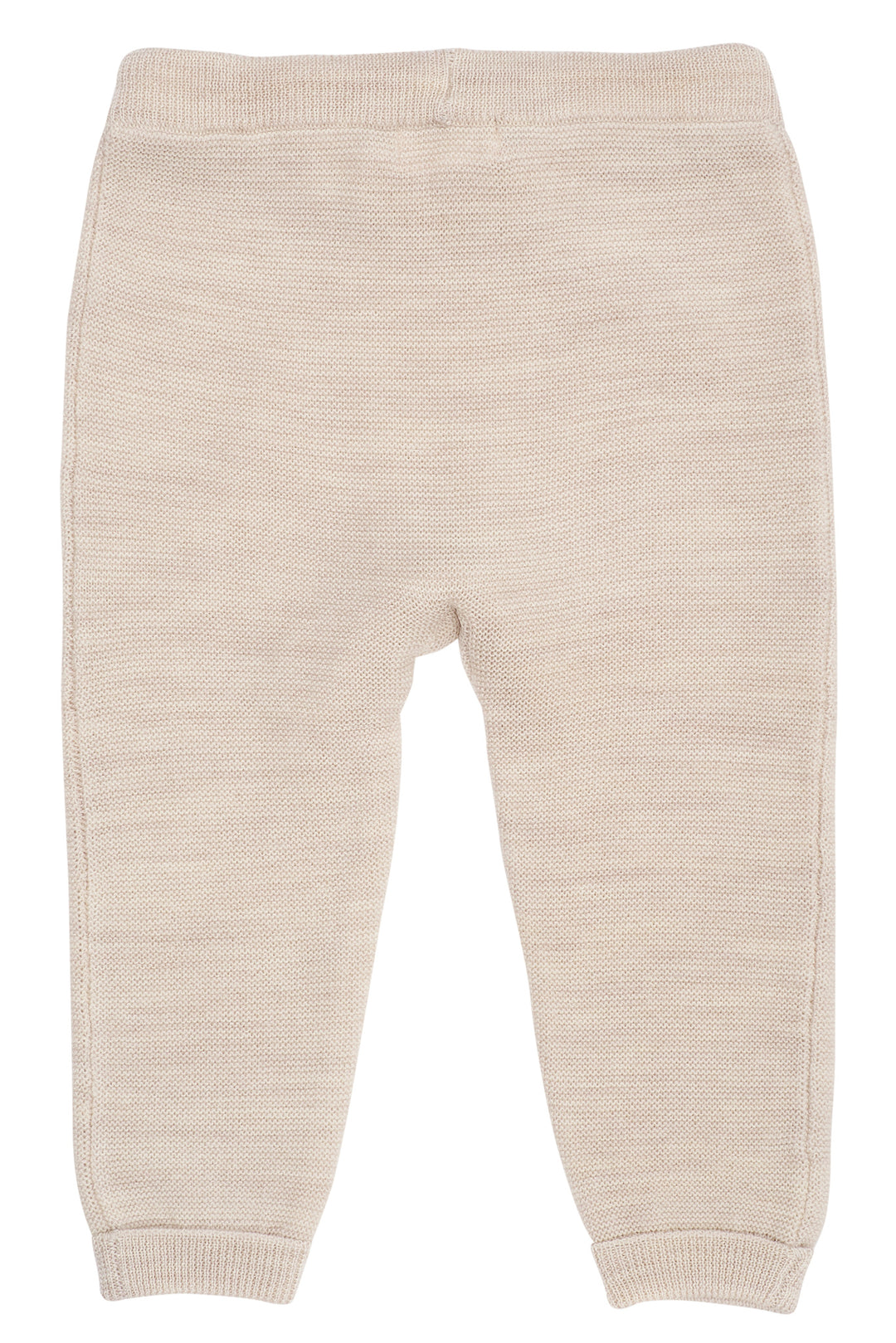 MERINO BABY LEGGINGS IN GARTER STITCH - PALE CREAM MEL