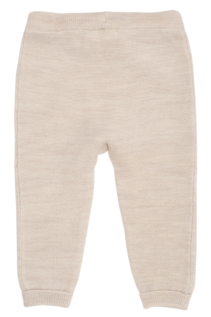 MERINO BABY LEGGINGS IN GARTER STITCH - PALE CREAM MEL