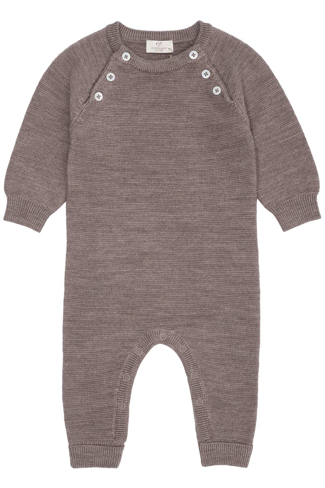 MERINO BABY FULL BODY IN GARTER STITCH - NATURAL MEL