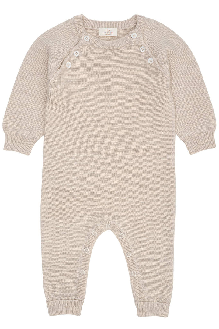 MERINO BABY FULL BODY IN GARTER STITCH - PALE CREAM MEL