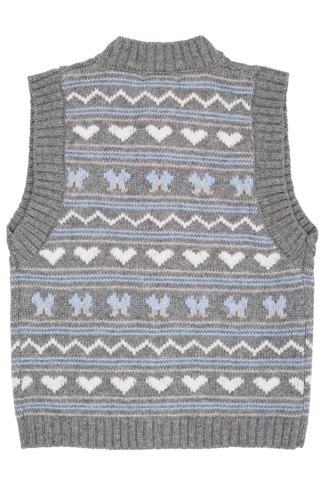 CASHMERE PATTERN VEST - DK GREY COMB