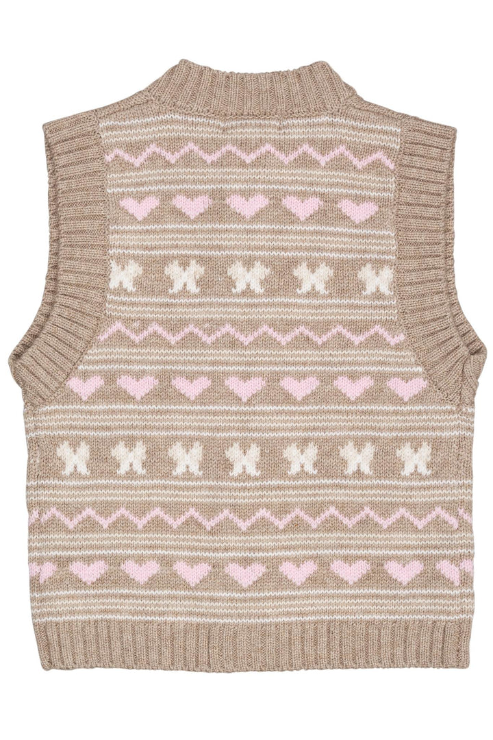 CASHMERE PATTERN VEST - SAND COMB.