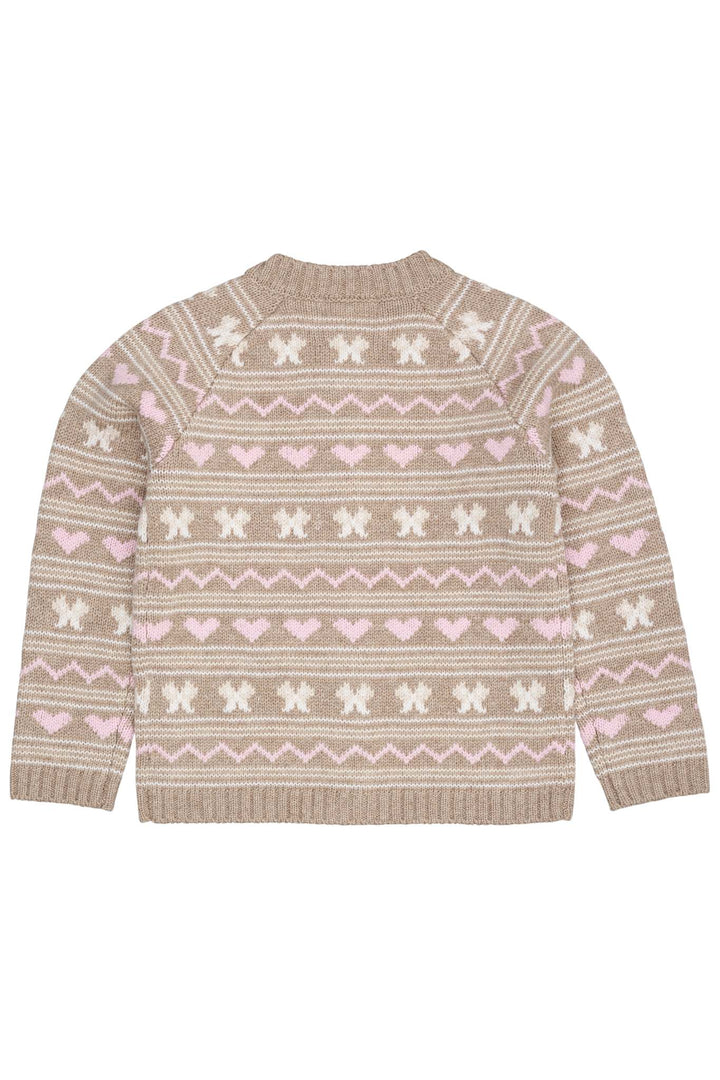 CASHMERE PATTERN CARDIGAN - SAND COMB.