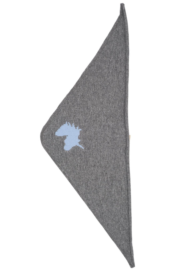 CASHMERE ICON SCARF - DK GREY MEL./BLUE