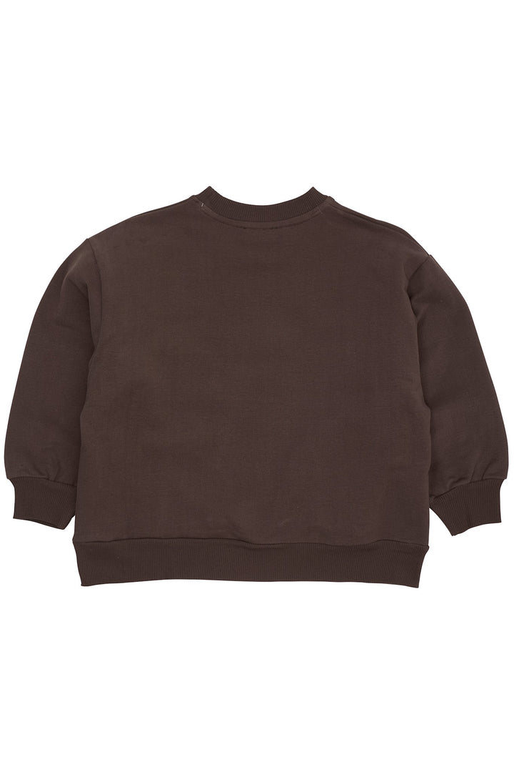 CLASSIC SWEATSHIRT W. LOGO EMB. - BROWN MEL