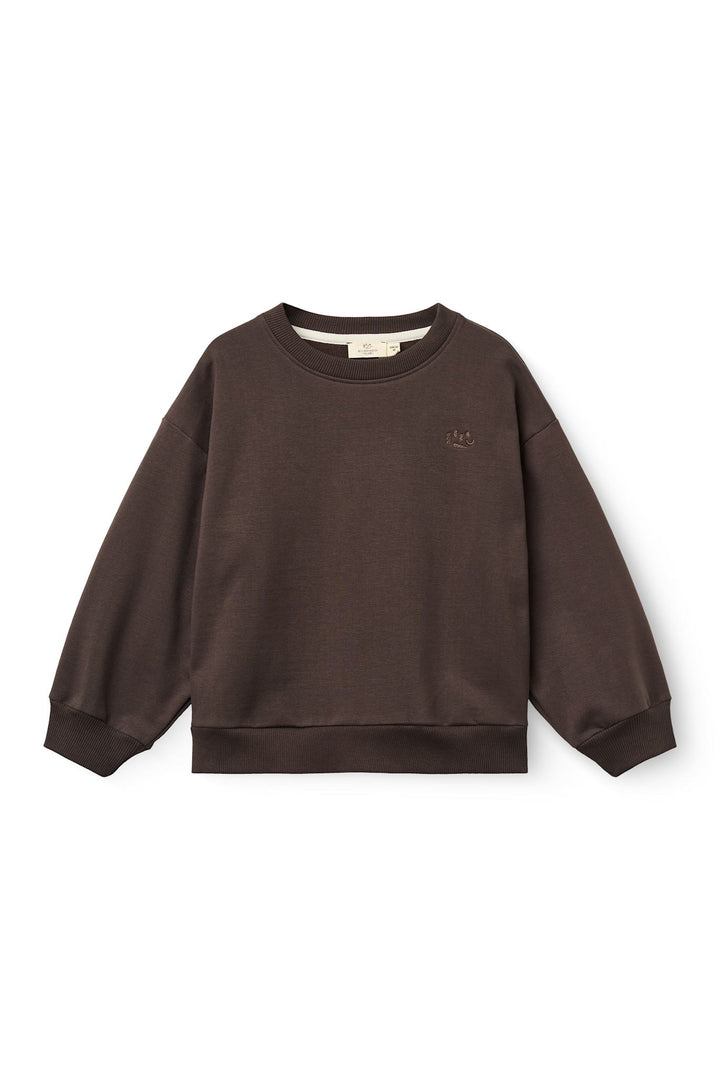 CLASSIC SWEATSHIRT W. LOGO EMB. - BROWN MEL