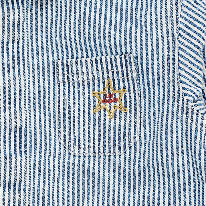 Y/D STRIPE TWILL OVERSHIRT - DENIM BLUE STRIPE