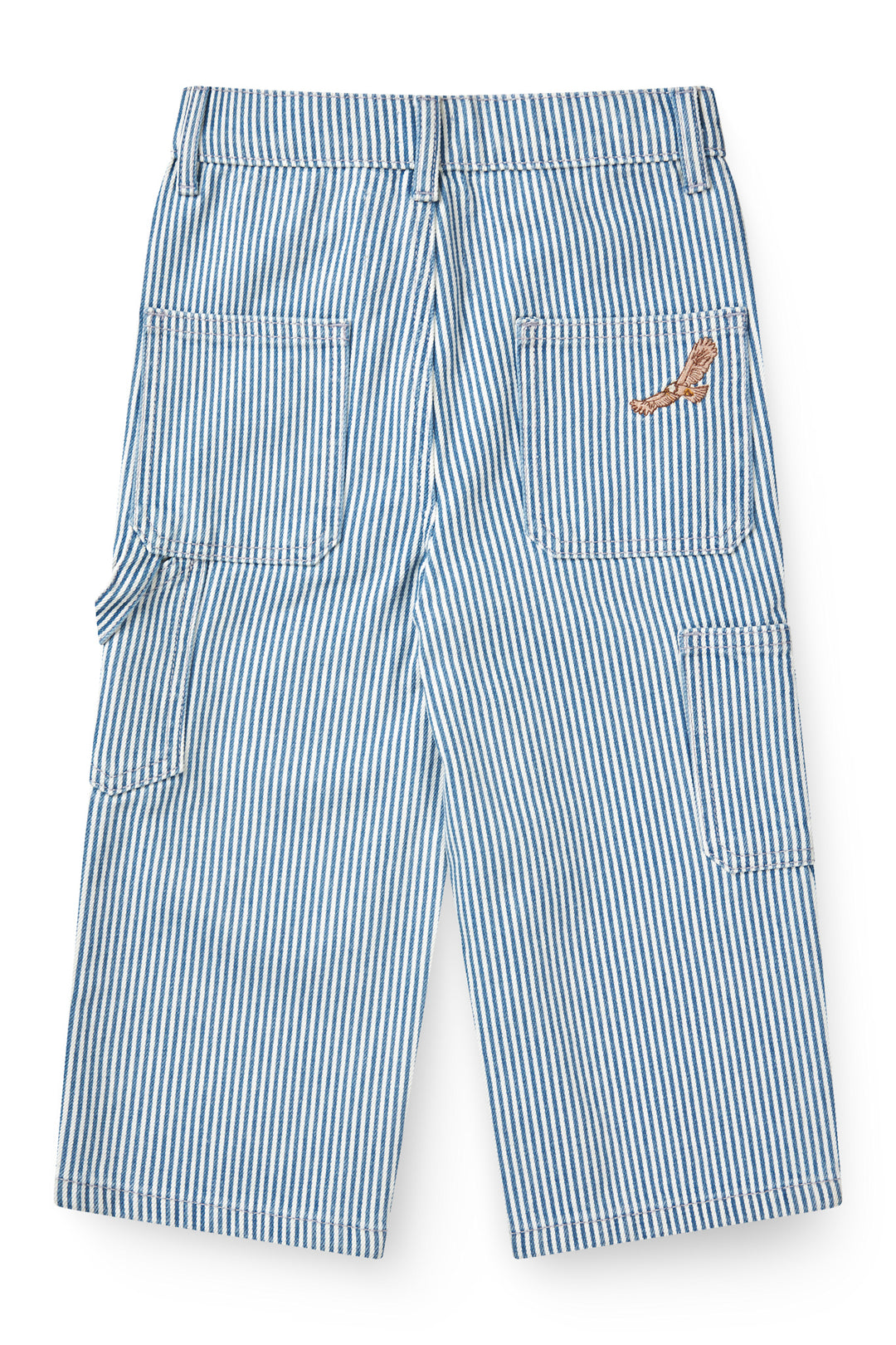 Y/D Stripe Twill Cargo Pants w. Adj. Waist - Denim Blue Stripe Eagle