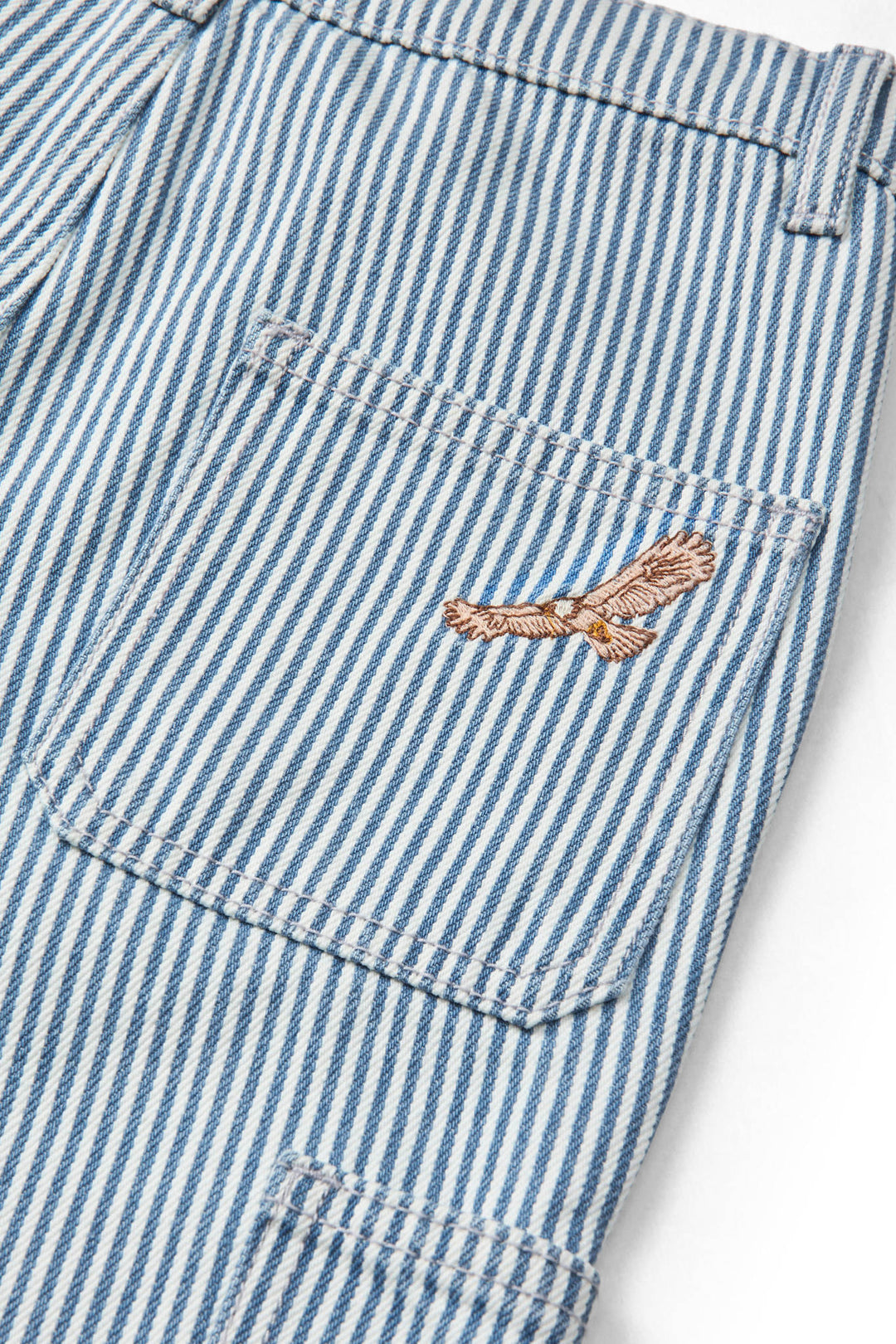 Y/D Stripe Twill Cargo Pants w. Adj. Waist - Denim Blue Stripe Eagle