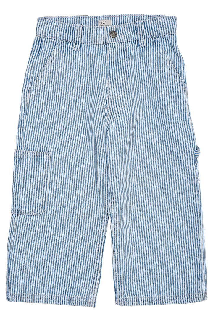 Y/D STRIPE TWILL CARGO PANTS W. ADJ. WAIST - DENIM BLUE STRIPE
