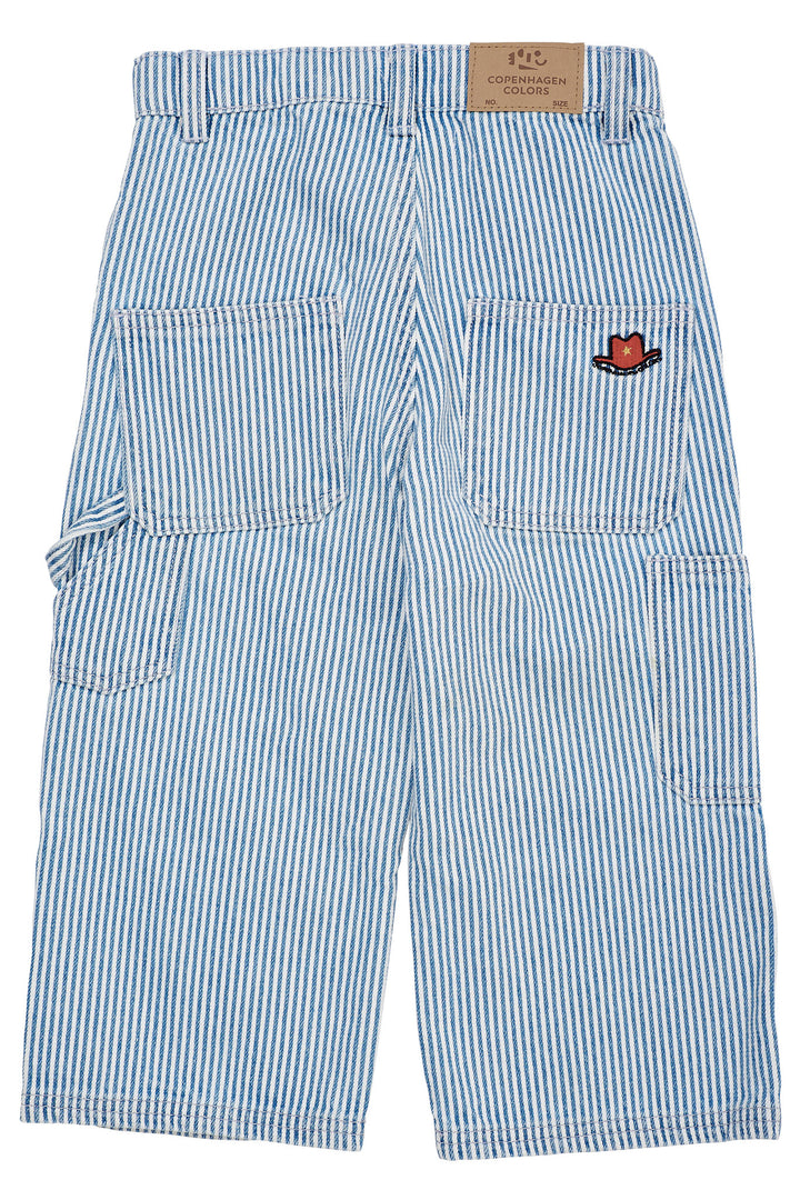 Y/D STRIPE TWILL CARGO PANTS W. ADJ. WAIST - DENIM BLUE STRIPE