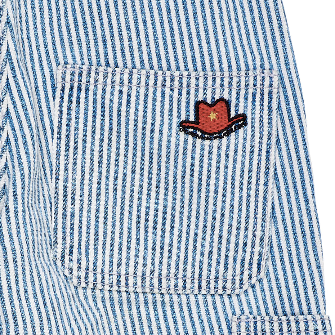 Y/D STRIPE TWILL CARGO PANTS W. ADJ. WAIST - DENIM BLUE STRIPE