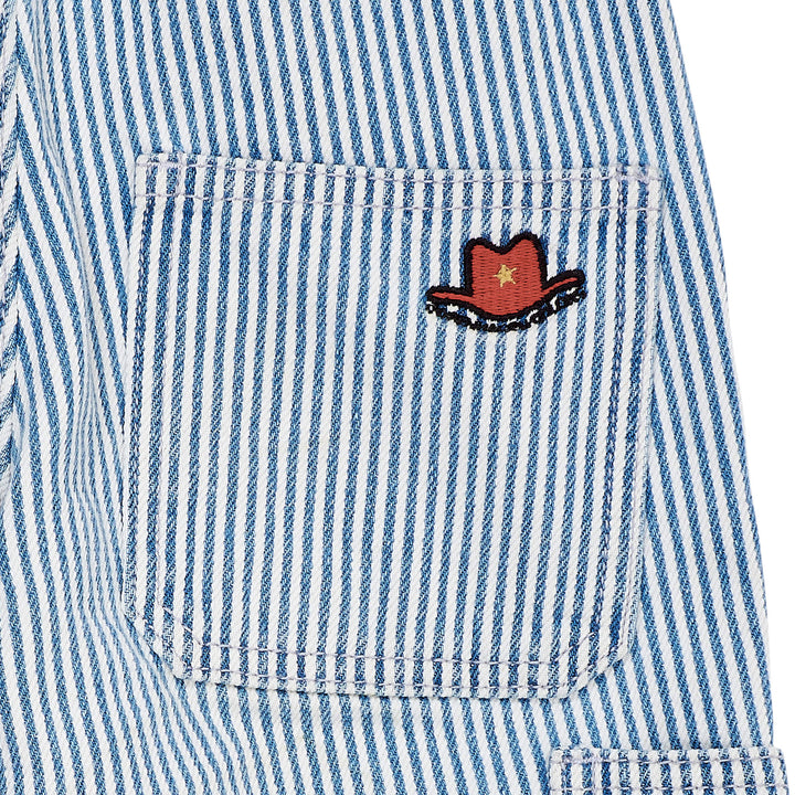 Y/D STRIPE TWILL CARGO PANTS W. ADJ. WAIST - DENIM BLUE STRIPE