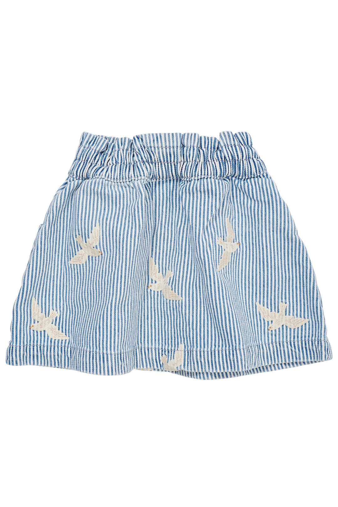 Y/D TWILL SKIRT W. EMBROIRDEY - DENIM BLUE STRIPE