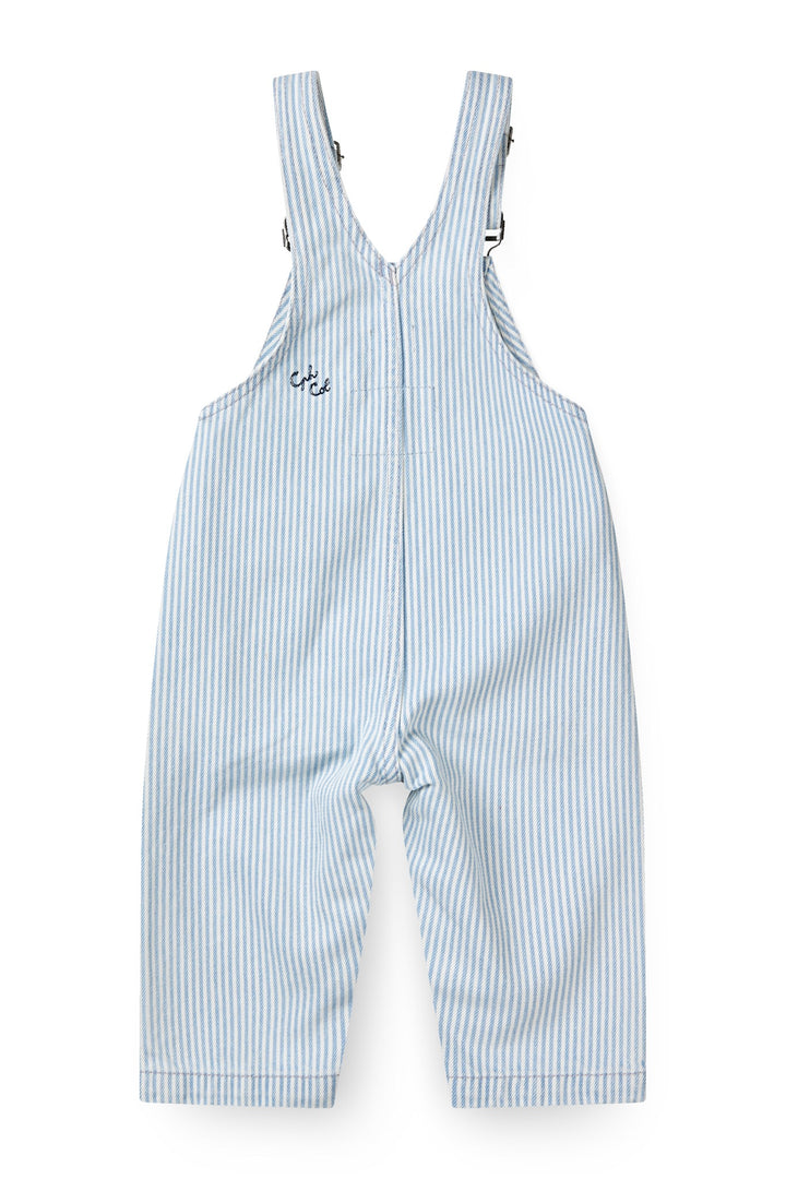 Y/D TWILL BABY OVERALLS - DENIM LT. BLUE STRIPE