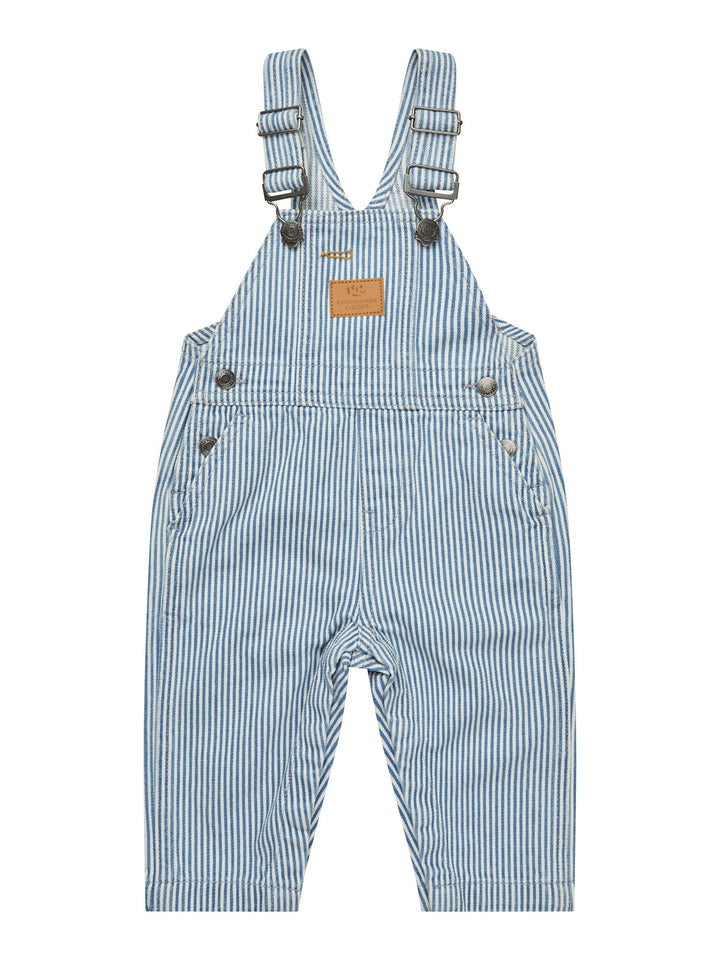 Y/D TWILL BABY OVERALLS - DENIM BLUE STRIPE