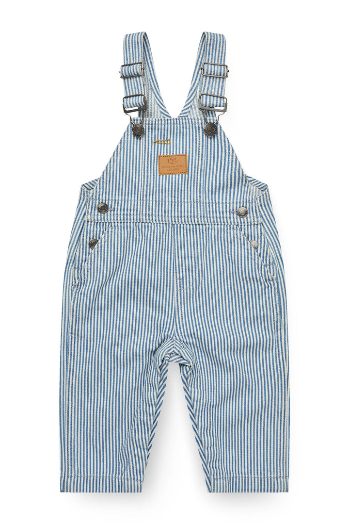 Y/D TWILL BABY OVERALLS - DENIM BLUE STRIPE