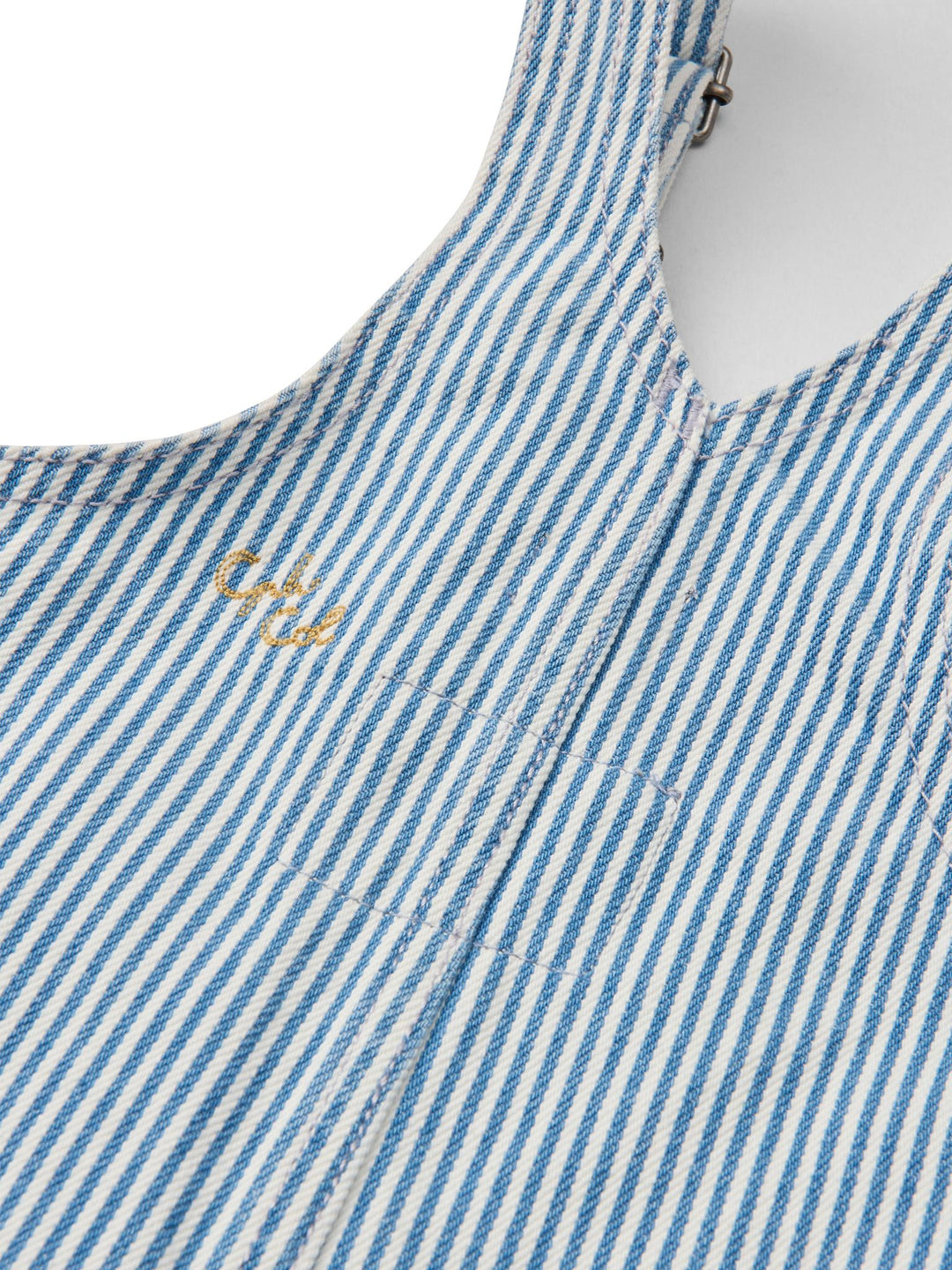 Y/D TWILL BABY OVERALLS - DENIM BLUE STRIPE